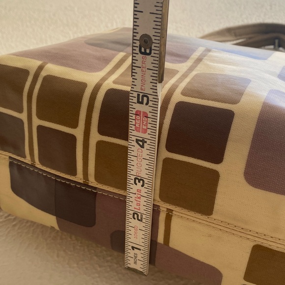 Orla Kiely Coated Canvas Geometric Pattern Shoulder Bag Purse Zip Wallet Set - Picture 12 of 17